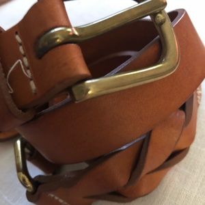 RAG & BONE BRAIDED REAL LEATHER BELT XS
